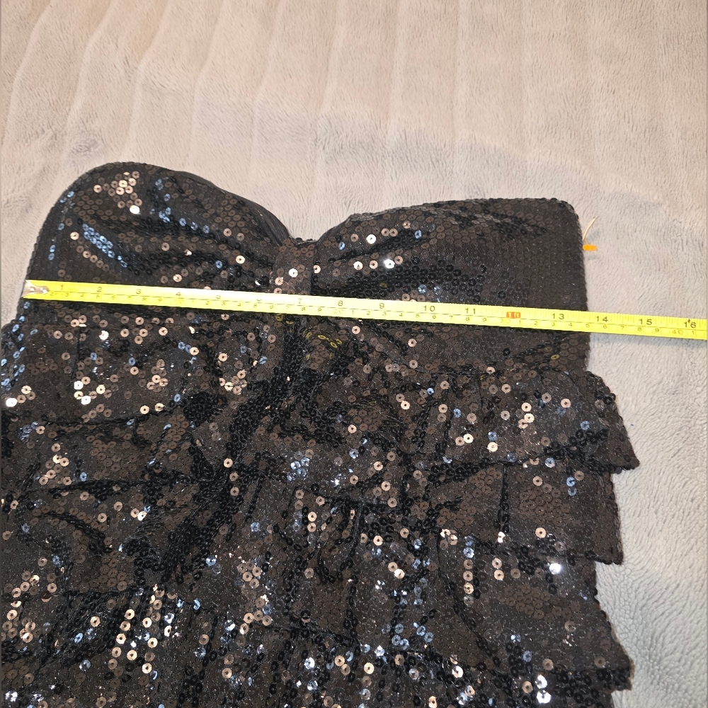 Rachel & Chloé Black Sleeveless Sequins Strerch Dress Size Large - Picture 7 of 9